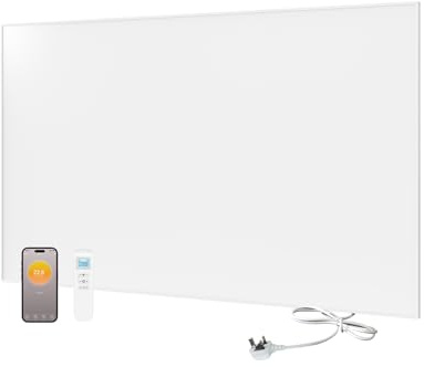 byecold Infrared Heater Panel Built in Thermostat, 850W Far Infrared Electric Heater Panel Wall Mounted, Wifi App Remote Control, Energy Efficient Heater for Bedroom/Living Room - 1203x753mm