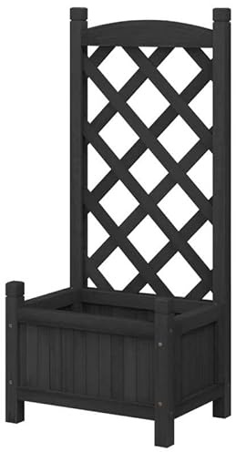 Eleganz Pot de fleurs avec treillis en bois de sapin massif, durable et naturel pour le jardin, le balcon et la terrasse, idéal pour les plantes grimpantes