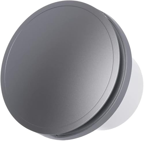 Prostko Bathroom Extractor Fan, 125mm, Round, Silver, Silent Ball Bearing, Wall and Ceiling Mount for Bathroom, Kitchen, Garage