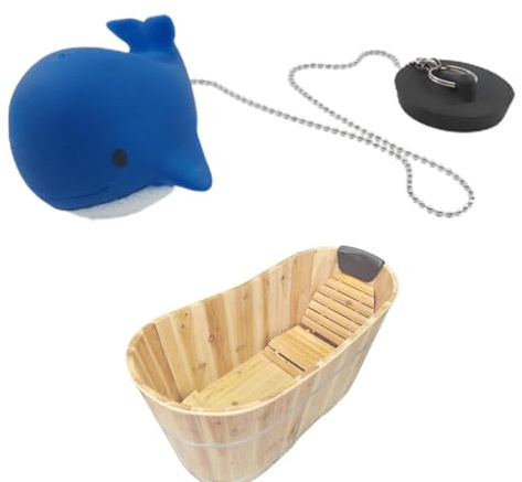 Badplugg – 5 x 5 x 8 cm | badkarspropp | badkarsplugg | universell dränering för badrum badkar handfat läckageförebyggande vattenförvaring och användning i