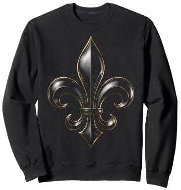 Fleur de lys Noire ornée d'emblème héraldique Sweatshirt