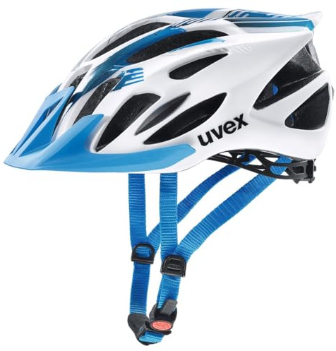 uvex flash - leichter Allround-Helm für Damen und Herren - individuelle Größenanpassung - waschbare Innenausstattung - white blue - 53-56 cm