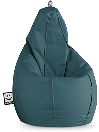 HAPPERS Puff Pera para Salón y Dormitorio con Relleno | Polipiel Alta Resistencia | Sillón Relax Ergonómico Infantil y Juvenil | Puff para Leer y Jugar | Glaciar 130x75 XL