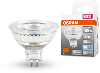 OSRAM MR16 - Riflettore LED GU5.3, luce fredda (4000 K), 6,5 W, ricambio 50 W, LED STAR MR16 12 V