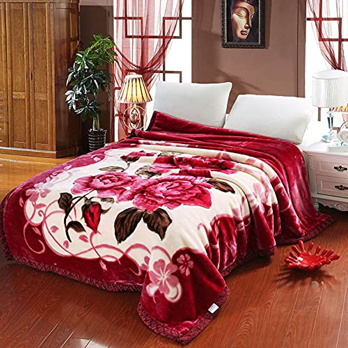 LGYKUMEG Copertura terapeutica per Copertura pesata Premium Gravity180 × 220 cm-Copertura da Letto Reversibile Doppia sofferenza e Plaid Caldi Divano flanelle Plaid,A