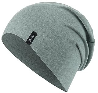 Sterntaler OCS Beanie Melange – Unisex Baby Mütze aus Melange-Singlejersey (Bio) – weiche Kopfbedeckung mit zwei Tragevarianten – lässige Übergangsmütze für Babys & Kinder – steingrün, Gr. 51