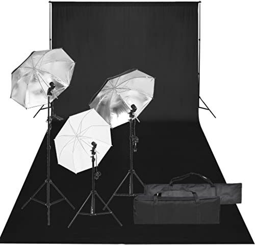 vidaXL Fotostudio-Set mit Beleuchtung und Hintergrund, Studio-Kit, Tageslicht-Lampe, Studio-Beleuchtung-Set, Studio-Licht, Fotografie-Licht