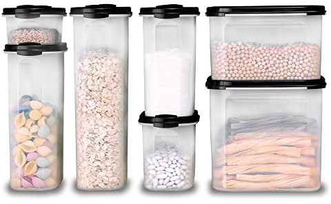 Tupperware® Set di conservazione e organizzazione a secco per la casa e la cucina, 7 contenitori per alimenti, coperchi e paletta per servire, blocca la freschezza, senza BPA