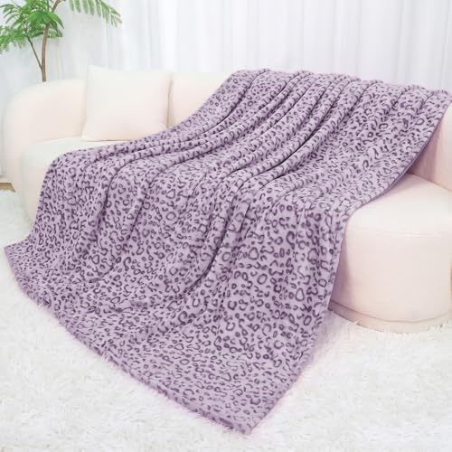 Coperte per letto matrimoniale - Coperta viola leggera per le donne, morbida e soffice biancheria da letto in pile lavanda per casa camera da letto dormitorio decorazione 152 cm x 203 cm