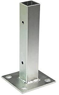 Home Deluxe - 6x Aufschraubhülse CALMAR - Edelstahl, Maße: 3,5 x 3,5 x 20 cm - inkl. Montagematerial I Pfostenträger Pfostenanker Bodenhülse