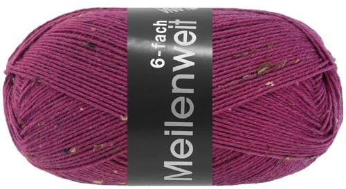 LANA GROSSA Meilenweit 6-fach 150 | 6-fädiger Sockenklassiker, waschmaschinenfest | Handstrickgarn 80% Schurwolle & 20% Polyamid | 150g Wolle zum Stricken & Häkeln | 390m Garn FB9252