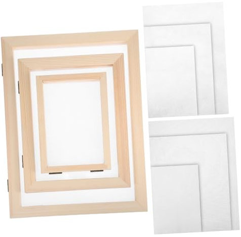 STOBOK Holzrahmen Für Papierherstellung Papiersieb Siebdruckrahmen Mit Feinmaschigem Wasserbeständig Und Langlebig Für Bastelbedarf Und Gepresste Kunst