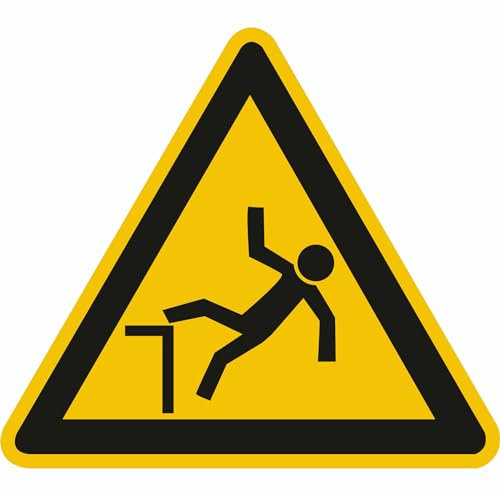 Indigos UG - Schild Warnung vor Absturzgefahr Warnschild, 20cm - Hinweisschild - Warnschild