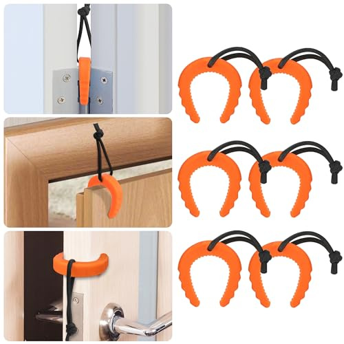 Profasion Lot de 6 butées de porte pour premiers intervenants, pour application de la loi, police, services médicaux d'urgence, cale-porte, orange