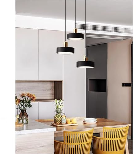 Chao Zan Cerchio Lampada a Sospensione 36W (LED 3 colori Luce) Metallo Acrilico Lampadario Moderno Sospeso Regolabile Luce Pendente per Soggiorno Camera da Letto Cucina (Nero)