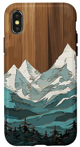 Montagnes en plein air, nature, randonnée, forêt, paysage, thème bois Coque pour iPhone X/XS