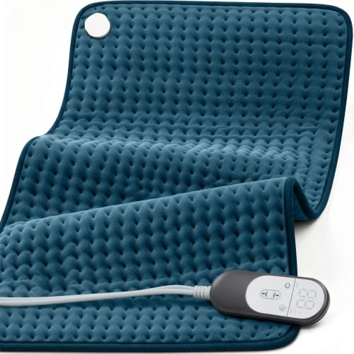 17x33 Heating Pad for Pain Relief | Ultra-Soft Microplush Fabric | 6 Adjustable Heat Settings (Moist & Dry) | Safe 2-Hour Auto Shut-Off | Perfect for Back, Neck, Shoulders | Great Gift Idea