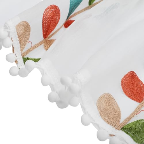 CAPASTEC 2 Pièces Rideaux De Cuisine Courts avec Œillets, Rideaux en Filet pour Fenêtres De Salle De Bain Armoire Buanderie, 60 Cm X 40 Cm, Blanc
