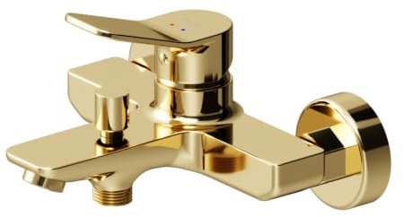 AM.PM X-Joy – Badewannenarmatur mit Auslauf | Einhebel-Wannenarmatur für Badewanne und Dusche | 2-Loch Montage | 35 mm Keramikkartusche | Gold FXA10099