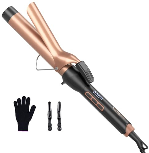 BESTOPE PRO Lockenstab 32mm, Lockenstab Große Locken Antistatischer Tourmalin-Keramik-Welleneisen LCD-Anzeige 120°C-230°C Schnelles Aufheizen Lockenstäbe für Natürliche, Lockere Locken