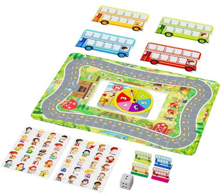 Math undervisningsverktyg för dagis - matematik pussel bordsspel, matematik busshållplats pusselbord reseresepedagogiskt spel reseverktyg