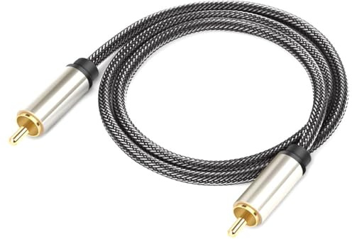 LLINthy Câble coaxial numérique pour caisson de basses 1 à 1/vidéo pour son home cinéma câble coaxial numérique stéréo Spdif mâle