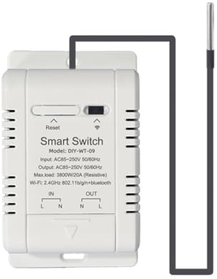 Blisfulhoks Smart Temperature Switch WiFi 20A with Temperature Sensor Real-Time Temperature Monitoring for Fish Tank Room