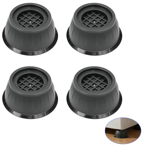 4PCS Anti-Vibrationsfüße für Waschmaschinen & Trockner, Rutschfeste Waschmaschinen Unterlage mit Robusten Antivibrationsfüßen, Schwingungsdämpfer Waschmaschine zur Geräuschreduzierung & Bodenschutz