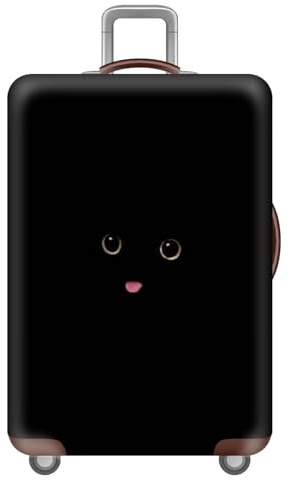 Treer Koffer Schutzhülle Aufbewahrung Elastisch S/M/L/XL, Kofferhülle Kofferschutzhülle Elastisch Koffer Überzieher mit Reißverschluss Protector Waschechter Groß Mittelgroß Klein (Schwarze Katze,M)