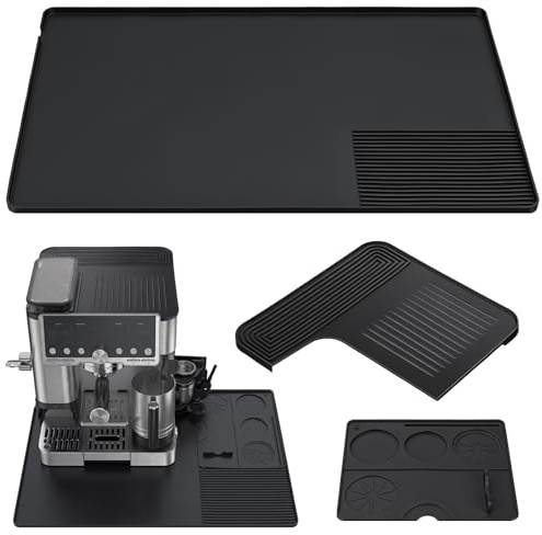 SelfTek Silicone Mat for ES601 & ES701 Espresso Coffee Machine, 3 Pcs Anti-Slip Base Pad and Top Protector Set Easy Clean Coffee Machine Accessories for Home Office Espresso Bar