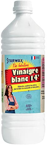 STARWAX THE FABULOUS - Vinaigre blanc 14° - Détartre, Nettoie et Fait Briller - 100% d'Origine Naturelle - Format Pratique en Bouteille - Hautement Concentré - Fabrication Française - 1L