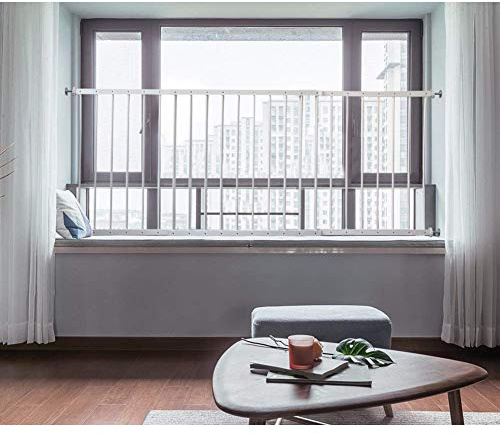 Window Security Bars, Fairy Baby French Balcony Railing Indoor Window Grille Balustrades Window Guard Rail Window Bars Window Protection for Children (61.42 -86.61, White)