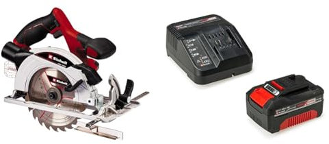 Einhell Akku-Handkreissäge TE-CS 18/165-1 Li Power X-Change (Litihium-Ionen, werkzeuglose Einstellung bei Schnitttiefe + Neigungswinkel, inkl. 4,0 Ah Akku und Ladegerät)