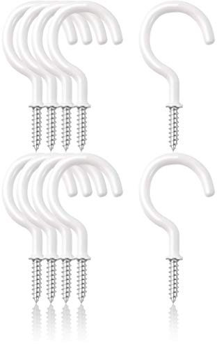 BOBOZHONG Gancio da soffitto, 10 ganci a vite, colore bianco, 2 pollici, per bagno, cucina, giardino, soffitto