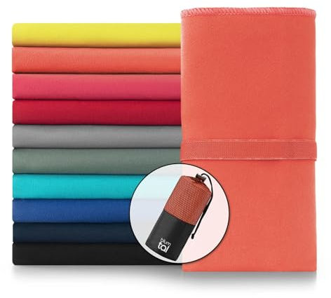 Blumtal Mikrofaser Handtuch 120x60 cm leicht & extra saugstark - schnelltrocknende Microfaser Handtücher - Fitness Handtuch/Mikrofaser Strandtuch/Gym Towel - Reisehandtuch kompakt - Coral - Rot