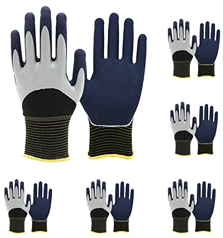 Gmjay 6 Paare wasserdichte rutschfest Gartenhandschuhe Mehrzweck Arbeitshandschuhe Handschuhe Bauhandschuhe Freien Arbeiten für Herren und Damen,XL