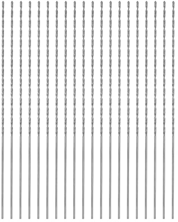 QUARKZMAN 20 Stk Extra Lange Spiralbohrer 0.8mm HSS Bohrspitze mit Schnellstahl Gerade Schaft Bohrkronen 80mm Länge für Metall Holzwork Plastik Alulegierung