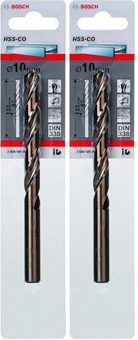 Bosch Professional Metallbohrer HSS-Cobalt, Grau/Gold, (Ø 10 mm) (Packung mit 2)