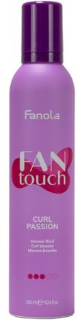 Fanola FanTouch Curl Passion, Mousse Disciplinante per Capelli Ricci Naturali o Trattati, Azione Fissante per Ricci Morbidi ed Elastici, 300 ml