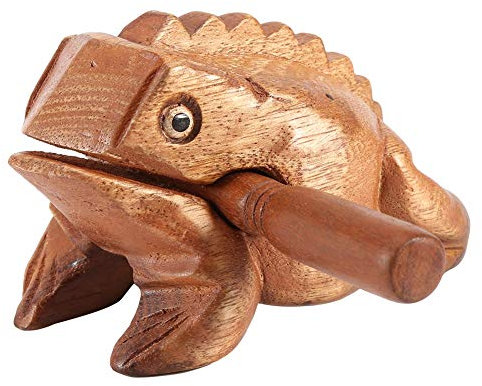 Holzfrosch, Holzfrosch, Gitarrenfeile, Raspel, Musikinstrument, Perkussion, Schreibtisch, Schaben, Nebel mit Klang, Idee, lustige Instrumente, Naturmusik, Hausgarten-Dekoration (No. 5 6.14in)