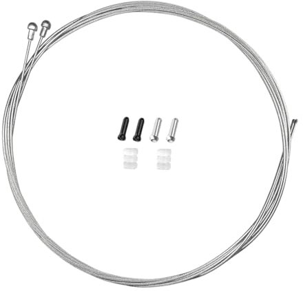 TAPKUA Cable de Freno para Bicicleta de 2500 mm, 2 Piezas Cables de Freno para Bicicleta de Carretera, Cable con Tapas de Extremo