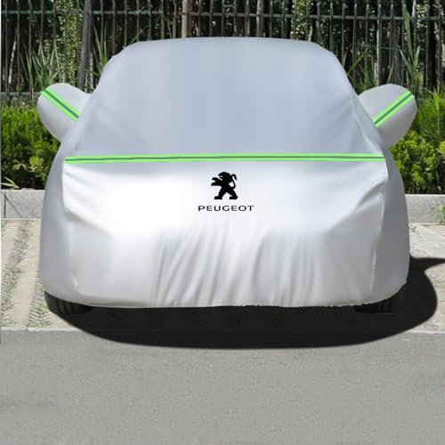 LNJMT für Peugeot 3008 II SUV Active/Style/Allure/Roadtrip 2016-2023 Auto Abdeckung Autohülle Vollgarage Auto Abdeckplane Wasserdicht Allwetterschutz Autoabdeckung Atmungsaktiv,Silver