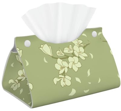 Lange Taschentuchbox-Abdeckung, Leder, für Schreibtisch, Zuhause, Spa, Büro, Badezimmer, Schlafzimmer, Schminktisch, Nachttisch, Schreibtisch, Auto, Cartoon-Begonien-Muster