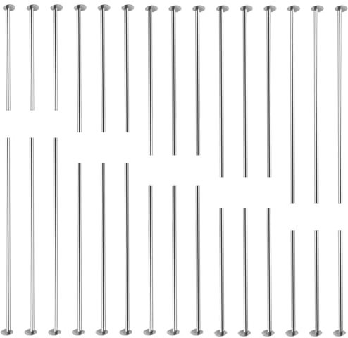 TOAOB 500 Stück Edelstahl Flachen Kopfstifte 20mm bis 50mm Nietstifte Kettelstifte Prismenstifte Silberton für DIY Schmuckherstellung