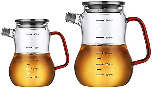 Bouteille d'huile d'olive ou bouteille de vinaigre, ensemble de 2 bouteilles distributrices d'huile d'olive modernes, huilier à vinaigre d'huile de cuisson en verre avec bouchon de bouteille en acier