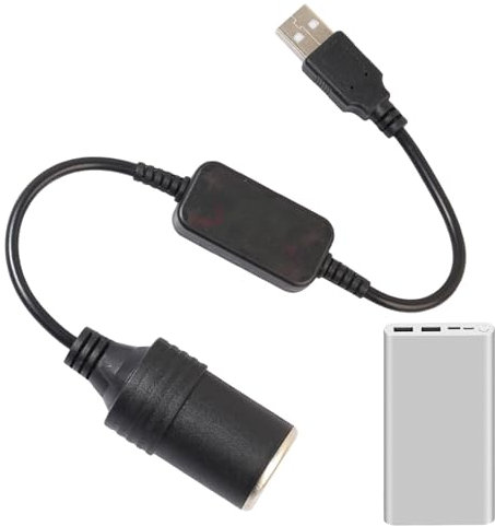 USB auf Autosteckdose – USB-A-Stecker auf Zigarettenanzünder | Anschlusskabel-Buchse Konverter | 5 V auf 12 V Konverter-Steckdose, kabelgebundener Controller-Stecker, Auto-Feuerzeugadapter für