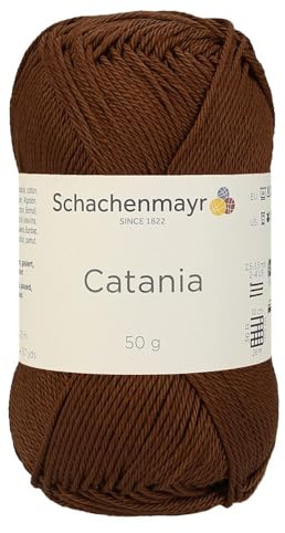 Schachenmayr (SMC) Catania Originals Garn, 1 Knäuel/Packung , jedes Knäuel 125 m, 100 % mercerisierte Baumwolle zum Stricken und Häkeln, Sport Weight, 157 Marone