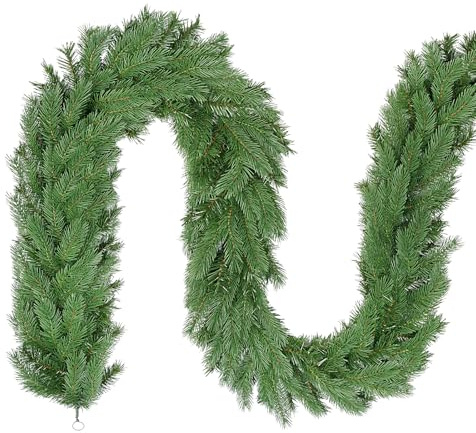 SALCAR 3m Künstliche Weihnachtsgirlande Naturgetreue grüne Tannengirlande, perfekte Grasgirlande für Innen- und Außenbereich