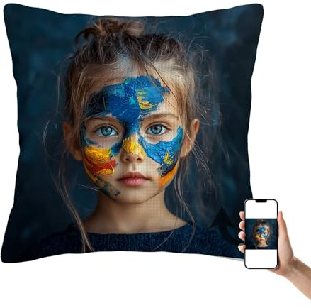 Kissenbezug 80 x 40, Personalisiertes Kissen mit Foto & Text, Selbst Gestalten Personalisierte Kissenbezug mit Beidseitiger Bedrucken und Unsichtbarer Reißverschluss, Geschenke für Mama, Frauen O-7