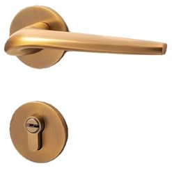 JAQVCTSC Semplice serratura for porta interna, serratura magnetica silenziosa for camera da letto nordica, serratura for porta in legno di bronzo giallo, serratura for porta(A[magnetictype])